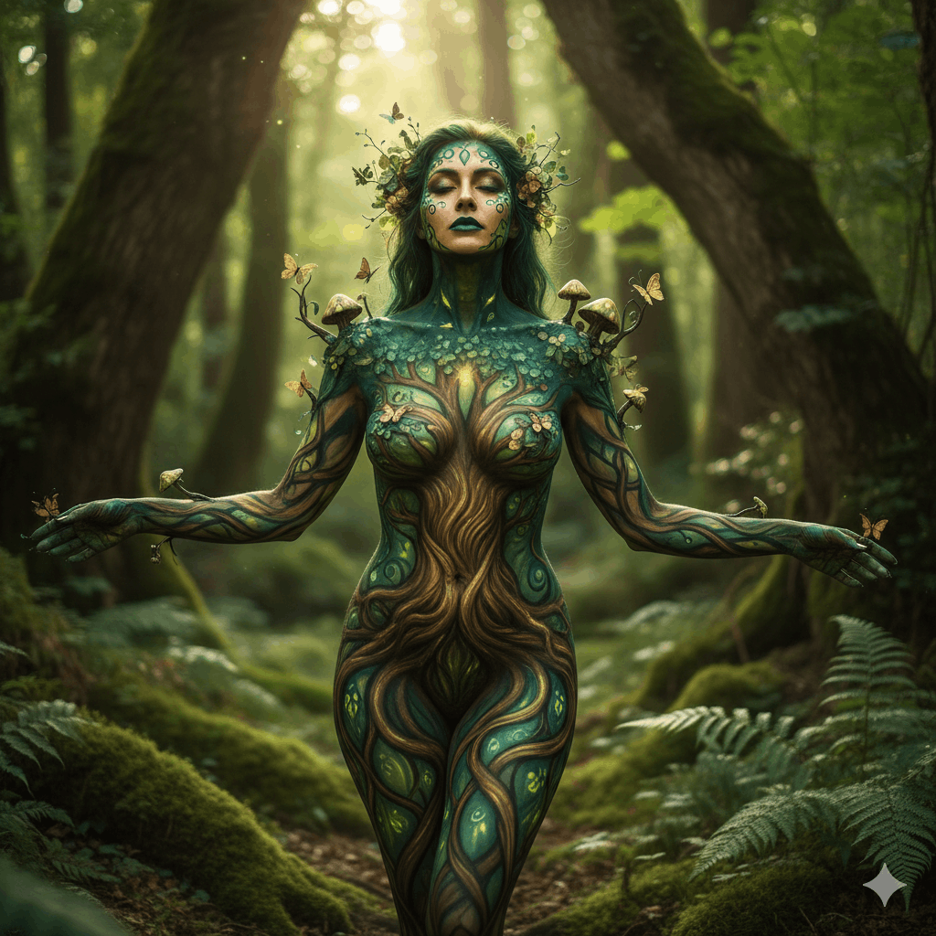 Body Painting im Wald Waldfrau Mit Körperkunst Geld verdienen – Ideen und Tipps