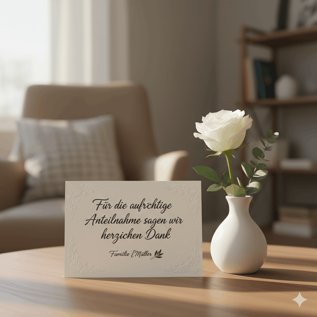 Dankeskarte für Beileid Beispiel Spruch Für Beileid bedanken – so geht es