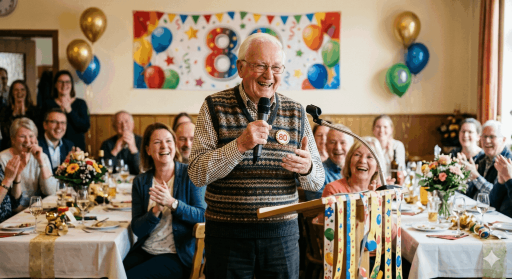 Lustige Dankesrede zum 80. Geburtstag Beispiele und Tipps für 2026